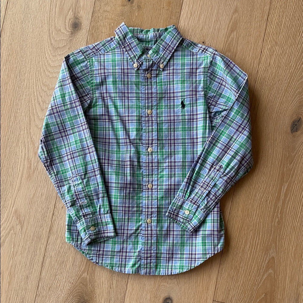 Ralph Lauren Green & Blue Plaid Button-Down Shirt